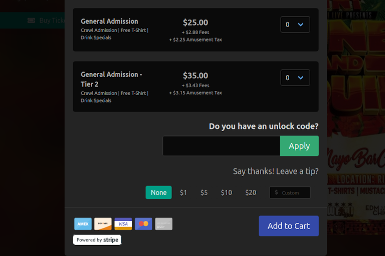 Virtual box office screenshot